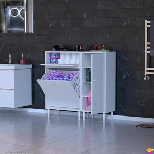 Modilayn Yenice 90 x 97,5 x 31,8 cm Kirli Çamaşır Dolabı Sepetli Banyo Dolabı