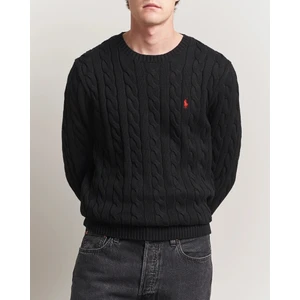 Polo Ralph Lauren Erkek Örgü Dokulu Siyah Triko Kazak