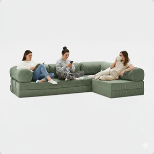 300X200 Teddy Serisi Köşe Açık Uzanma Modüler Koltuk | Yıkanabilir Corduroy Kumaş | Çok Fonksiyonlu Yer Yatağıyeny Fitilli Kadife | Köşe Koltuk | 160X160 Köşe Takımı | Modüler Köşe Takımı