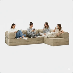 300X200 Teddy Serisi Köşe Açık Uzanma Modüler Koltuk | Yıkanabilir Corduroy Kumaş | Çok Fonksiyonlu Yer Yatağıyeny Fitilli Kadife | Köşe Koltuk | Köşe Takımı | Modüler Köşe Takımı