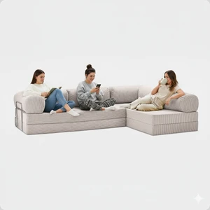 300X200 Teddy Serisi Köşe Açık Uzanma Modüler Koltuk | Yıkanabilir Corduroy Kumaş | Çok Fonksiyonlu Yer Yatağıyeny Fitilli Kadife | Köşe Koltuk | Köşe Takımı | Modüler Köşe Takımı