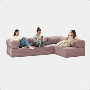 300X200 Teddy Serisi Köşe Açık Uzanma Modüler Koltuk | Yıkanabilir Corduroy Kumaş | Çok Fonksiyonlu Yer Yatağıyeny Fitilli Kadife | Köşe Koltuk | 160X160 Köşe Takımı | Modüler Köşe Takımı