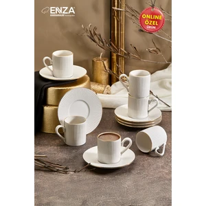 Elif 6 Kişilik Gold Porselen Kahve Fincanı Takımı