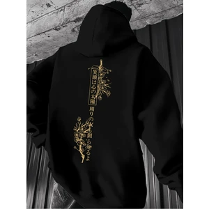 CC Collection Erkek Kapüşonlu Sakura Kiraz Çiceği Sırt Baskılı Oversize Hoodie - Sokak Stili - Günlük Kombin