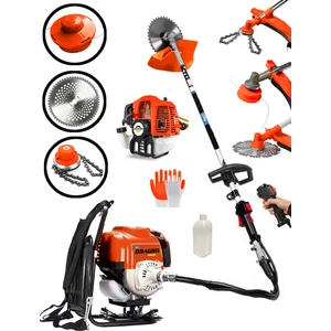 Alman 20 Hp Sırt Tipi Benzinli Motorlu Ot Çalı Tırpanı Çim Biçme Makinesi Turuncu Zincirli