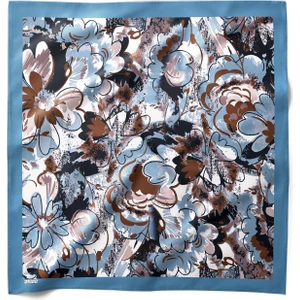 Sanatsal Çiçek Desenli Bandana Fular