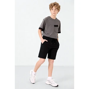 Tommy Life Siyah Standart Fit Basic Erkek Çocuk Şort - 11284
