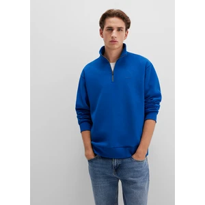 Yarı Fermuarlı Mavi Logo Baskılı Mavi Sweatshirt 0S10585-70907