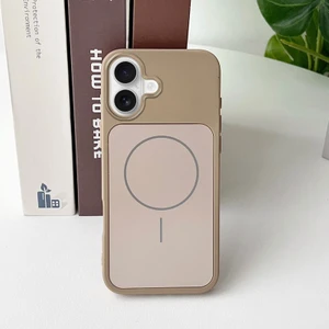 Apple iPhone 17 Uyumlu Kılıf Zebana Elista M-Safe Silikon Kılıf Desert Titanyum