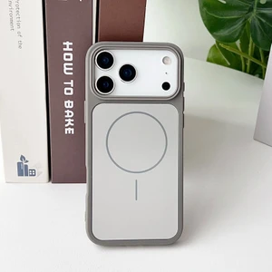 Apple iPhone 17 Pro Max Uyumlu Kılıf Zebana Elista M-Safe Silikon Kılıf Gri