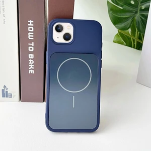 Apple iPhone 13 Uyumlu Kılıf Zebana Elista M-Safe Silikon Kılıf Lacivert