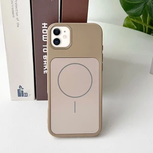 Apple iPhone 11 Uyumlu Kılıf Zebana Elista M-Safe Silikon Kılıf Desert Titanyum