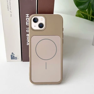 Apple iPhone 13 Uyumlu Kılıf Zebana Elista M-Safe Silikon Kılıf Desert Titanyum