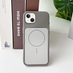 Apple iPhone 13 Uyumlu Kılıf Zebana Elista M-Safe Silikon Kılıf Gri