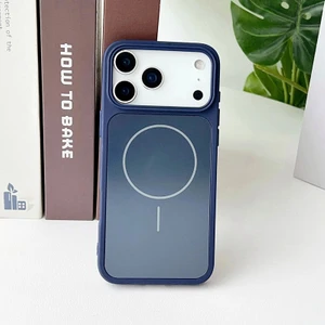 Apple iPhone 17 Pro Max Uyumlu Kılıf Zebana Elista M-Safe Silikon Kılıf Lacivert