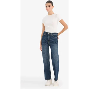 Comfort Straight Yüksek Bel Bilek Boy Jean Yıkamalı Pantolon D8154AX25AU