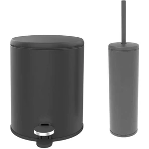 Cigo Çöp Kovası ve Tuvalet Fırçası Set 2li Mat Siyah