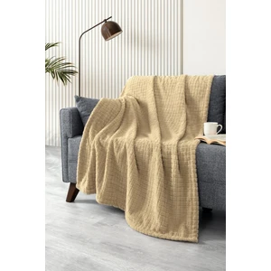 Wellsoft Battaniye-Tv Battaniyesi- Peluş Polar Yumuşak BATTANIYE-110X160 Cm-Deve Tüyü