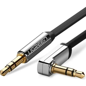 UGREEN 90 derece Dik Açılı 3.5mm Flat Aux Ses Kablosu 1 Metre, 10597