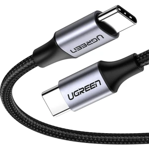 UGREEN USB-C 60W 3A QC PD Örgülü Hızlı Şarj Kablosu, 1 m, Siyah, 50150