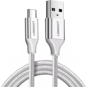 UGREEN USB-C - USB-A 3A QC Örgülü Hızlı Şarj Kablosu, 1 m, Gümüş Beyazı, 60131