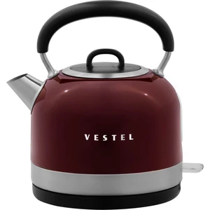 Retro Bordo Su Isıtıcı 1,7 lt Çelik Malzeme ile Hızlı Isıtma ve Güvenlik