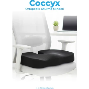 Ortopedik Oturma Minderi Hemeroid Kuyruk Sokumu Coccyx Oturma Minderi Visco Minder Siyah