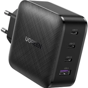 UGREEN 65W Şarj Cihazı Type-C 3xUSB-C, 1xUSB-A, Siyah, 70774