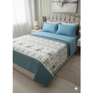 Fugoconcept Premium Baskılı Pike Seti (Çarşaf/pike/2 Yastık Kılıfı) | %100 Pamuk