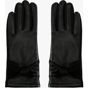 Kurdele Detaylı Suni Deri Eldiven