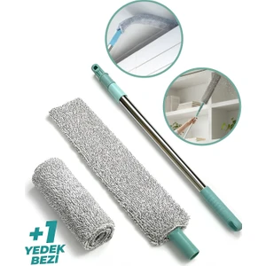 Venga Mikrofiber Başlıklı Girintili Yüzey Dip Köşe Raf Temizleme Mopu Toz Alma Fırçası