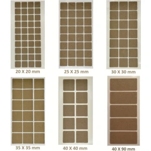 Zemin Koruyucu Yapışkanlı Keçe, Ses ve Çizik Önleyici Kahverengi Mobilya Keçesi 6 Parça