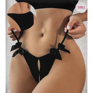 Kadın Siyah Bikini Külot Kurdelalı