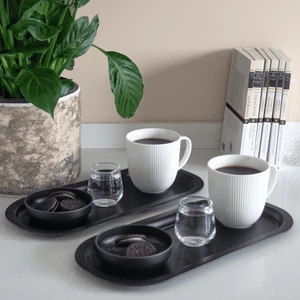 Home 2'li Oval Sunumluk Tepsi - Mat Siyah