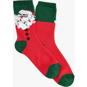 Renk Bloklu Pamuklu Havlu Soket Yılbaşı Çorabı