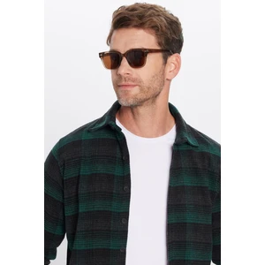 Erkek Slim Fit Dar Kesim Oduncu Kareli Kışlık Gömlek