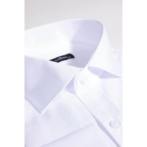 Büyük Beden Saten Erkek Beyaz Gömlek