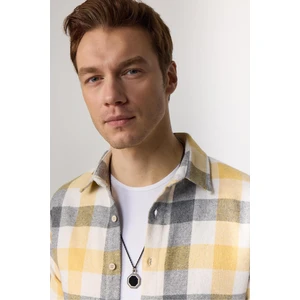 Erkek Slim Fit Dar Kesim Uzun Kollu Kareli Kışlık Oduncu Gömlek