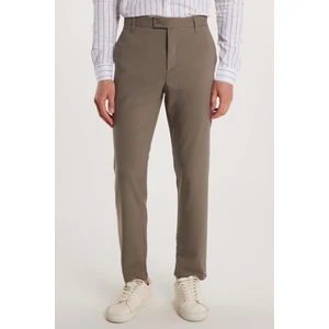 Erkek Slim Fit Dar Kesim Esnek Yan Cepli Bilek Boy Canvas Kesim Açık Haki Pantolon