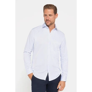 Erkek Regular Fit Klasik Kesim Pamuklu Kolay Ütü Çizgili Gömlek