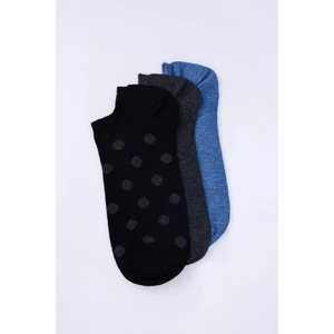 3'lü Desenli Kısa Erkek Çorap