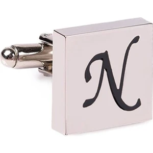 N Harfli Tekli Erkek Kol Düğmesi