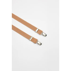 Erkek Düz Ince Kahverengi Pantolon Askısı