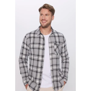 Erkek Slim Fit Dar Kesim Oduncu Tek Cep Kareli Kışlık Gömlek