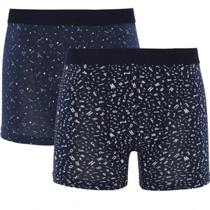 Erkek 2'li Pamuk Likralı Esnek Kumaş Boxer