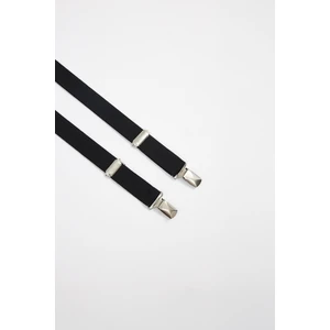 Erkek Düz Ince Siyah Pantolon Askısı