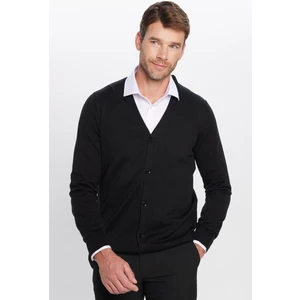 Erkek Slim Fit Dar Kesim Düğmeli Düz Pamuk Hırka