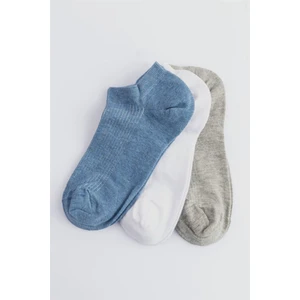 3'lü Düz Kısa Erkek Çorap