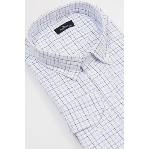 Erkek Big Size Büyük Beden Çizgili Beyaz Gömlek