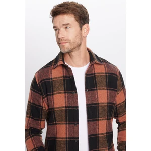 Erkek Slim Fit Dar Kesim Oduncu Kareli Kışlık Gömlek